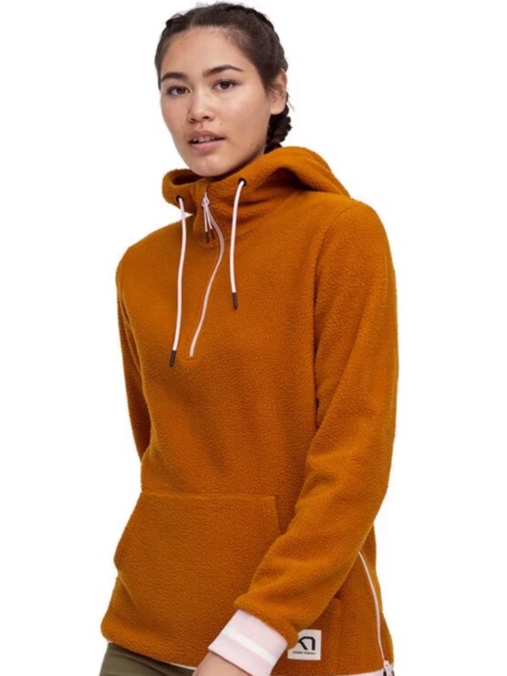 Kari Traa Rothe Hoodie Women's Orange 1/4 Zip Sherpa Jacket Pocket Size XS